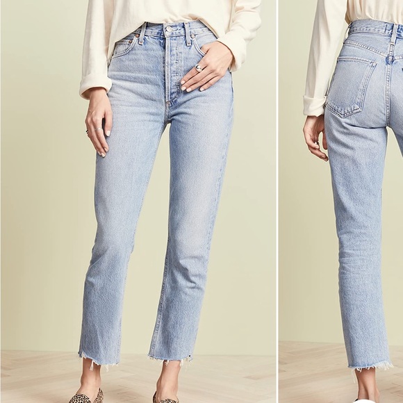 Agolde Riley High Rise Straight Crop Jeans 25 - Picture 1 of 5